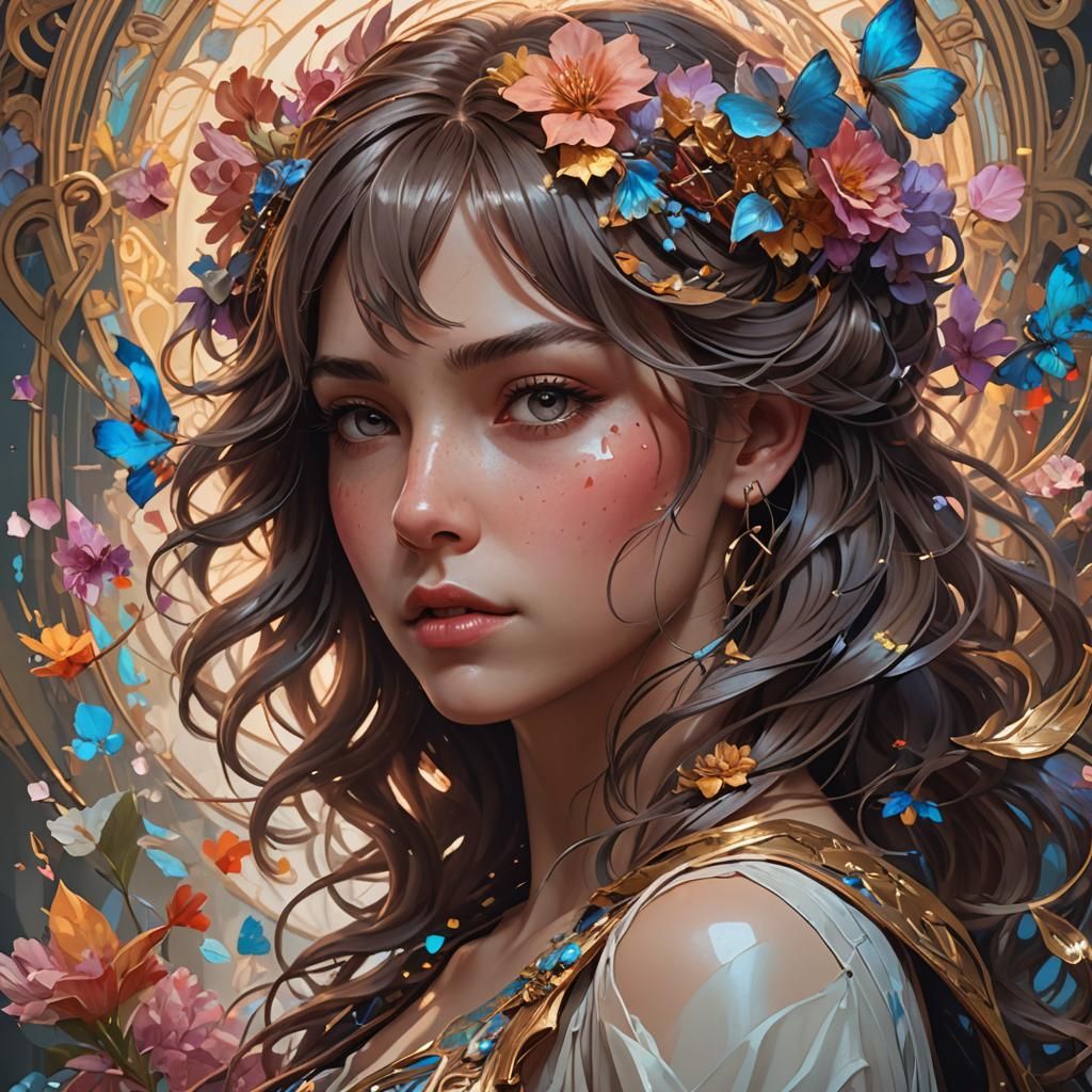 Intricate Portrait with Dynamic Lighting