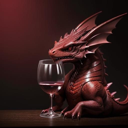 Tiny Red Dragon Connoisseur of Fine Wine