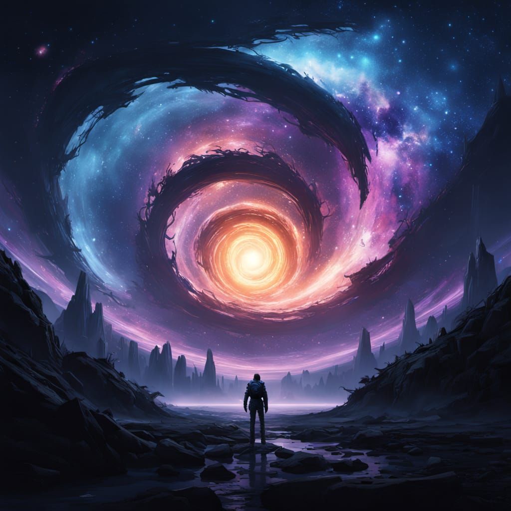 Cosmic Whirlpool in Vibrant Outer Space