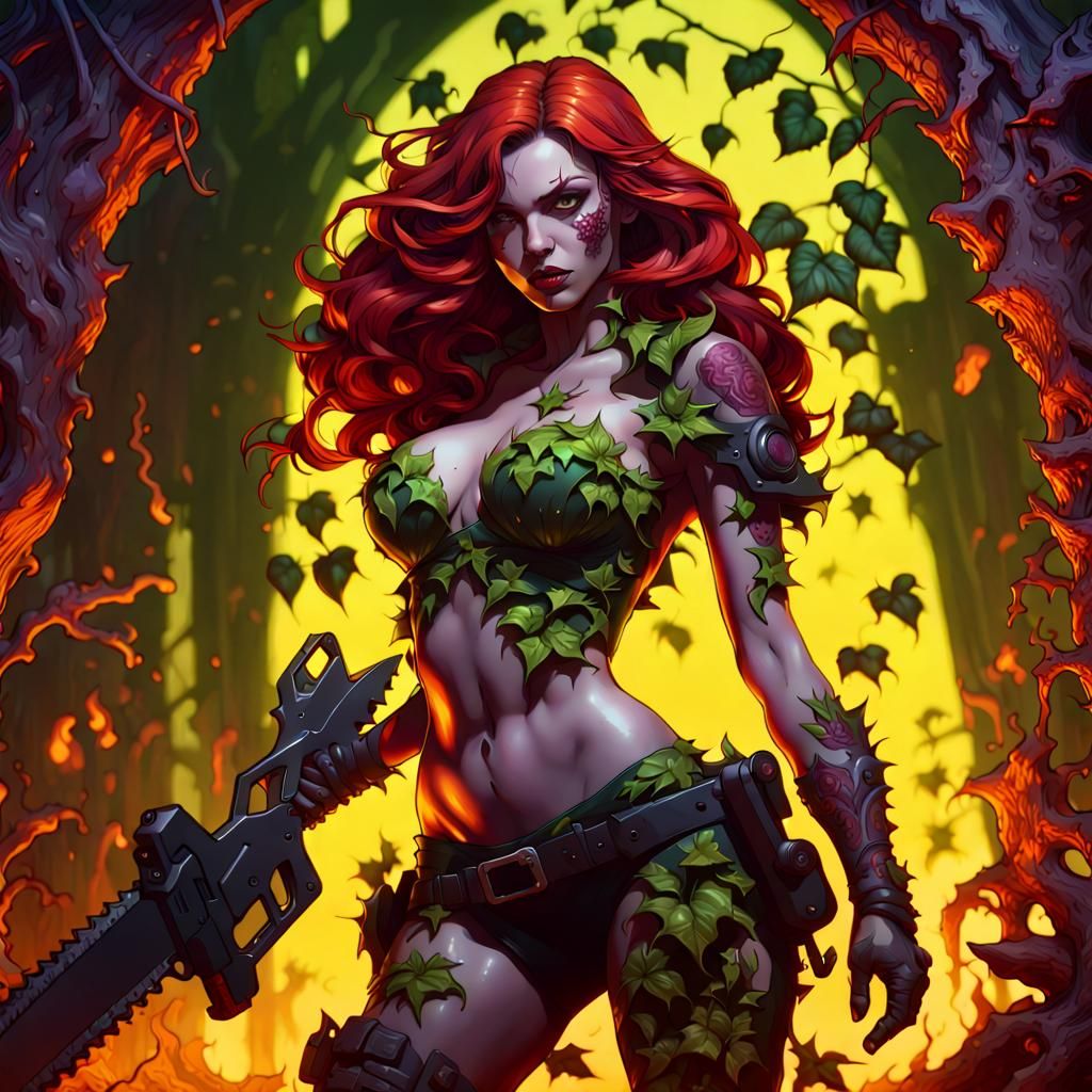 Poison Ivy in Hell: Dark Fantasy Concept Art