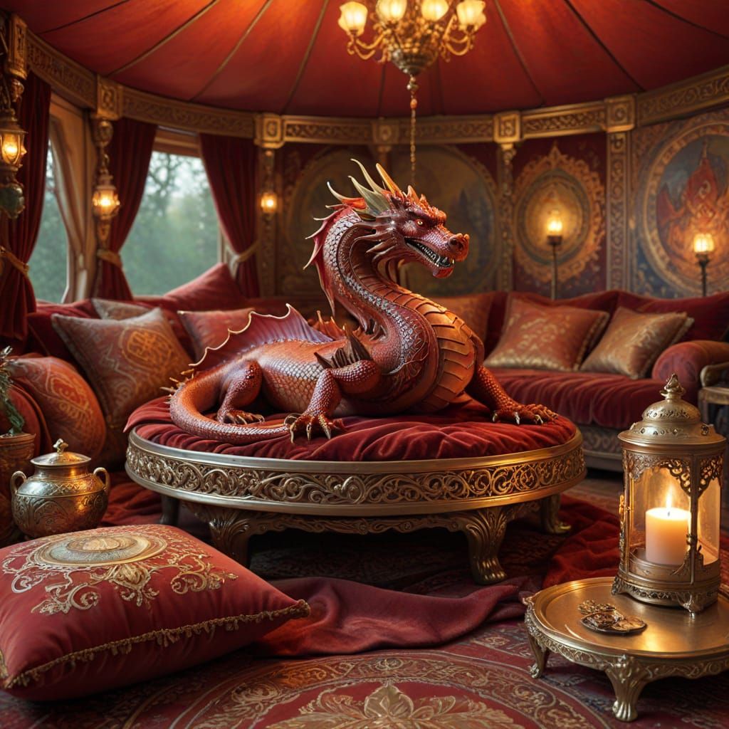 Red Dragon in Lavish Yurt