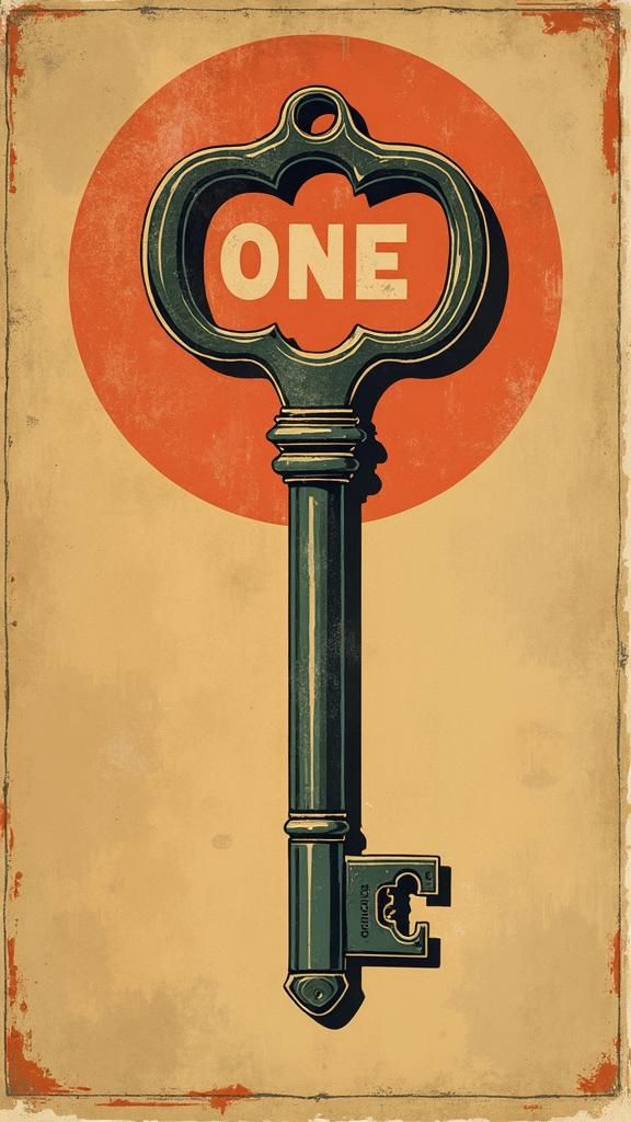 Retro 1940s Illustration of a Key