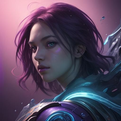 Hyperrealistic Splash Art Portrait with Dramatic Lighting