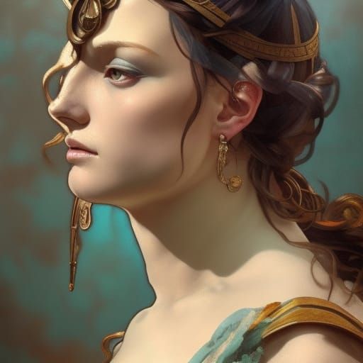 Personification of Ancient Rome: Hyperdetailed Portrait