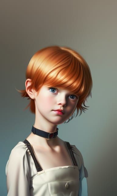 Ginger Haired Woman Portrait in Manga Style