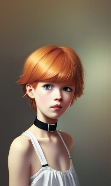 Ginger-Haired Woman Portrait in Cel-Shaded Style