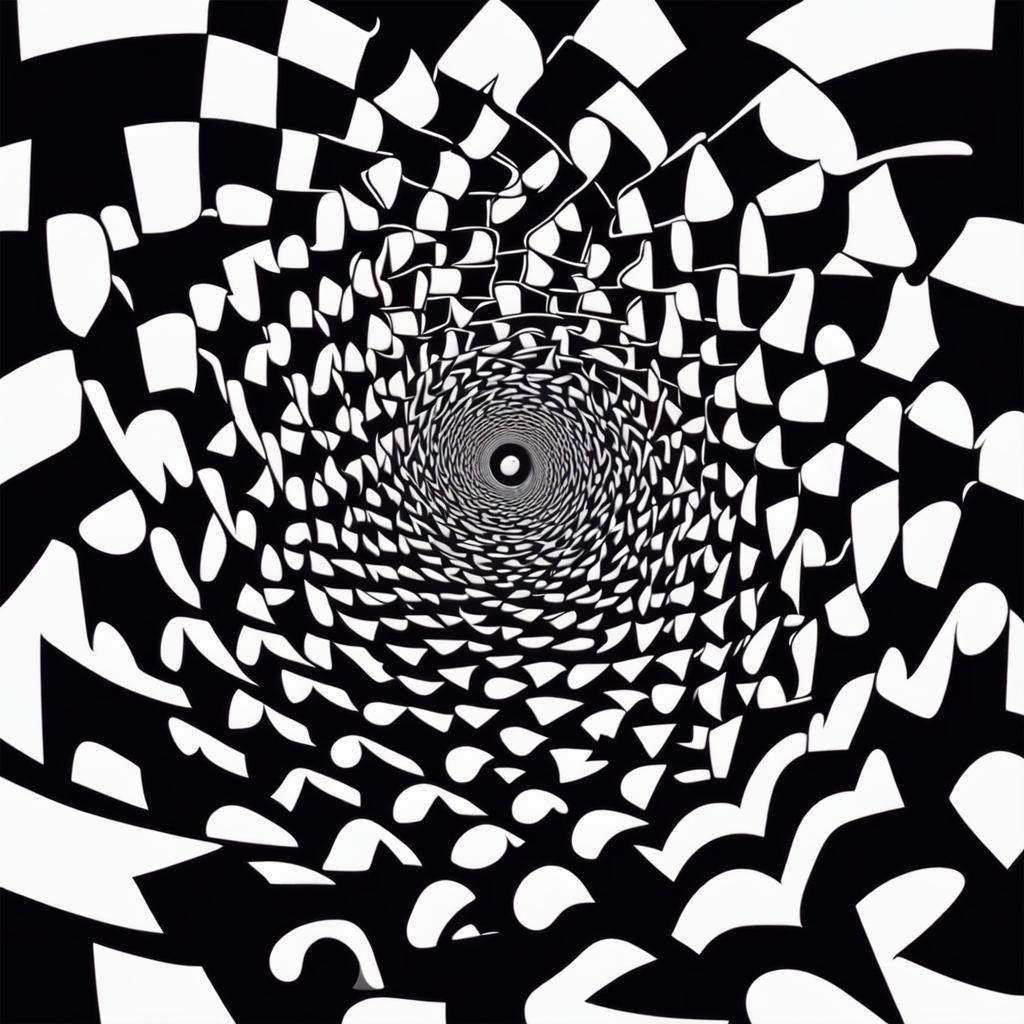 Escher-esque Double Flat Spiral Labyrinth Optical Illusion