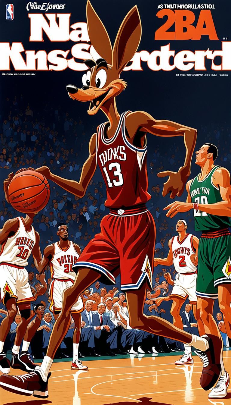 Wile E. Coyote: NBA Superstar Illustration