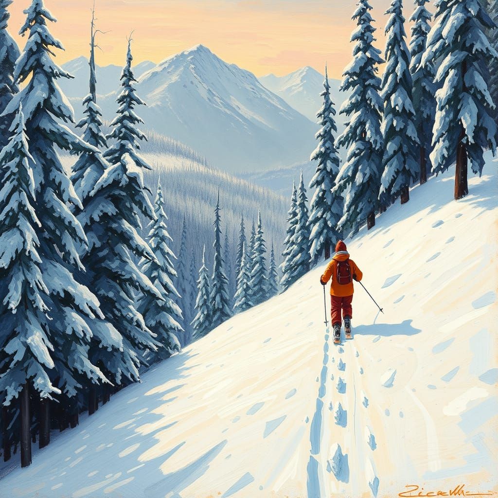 Winter Wonderland in Vibrant Brushstrokes