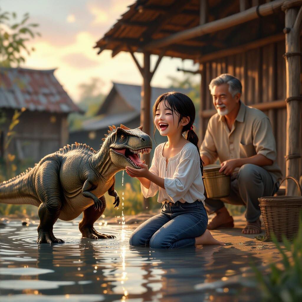 Girl Bathes Dinosaur: Nostalgic Realism in 3D Anime