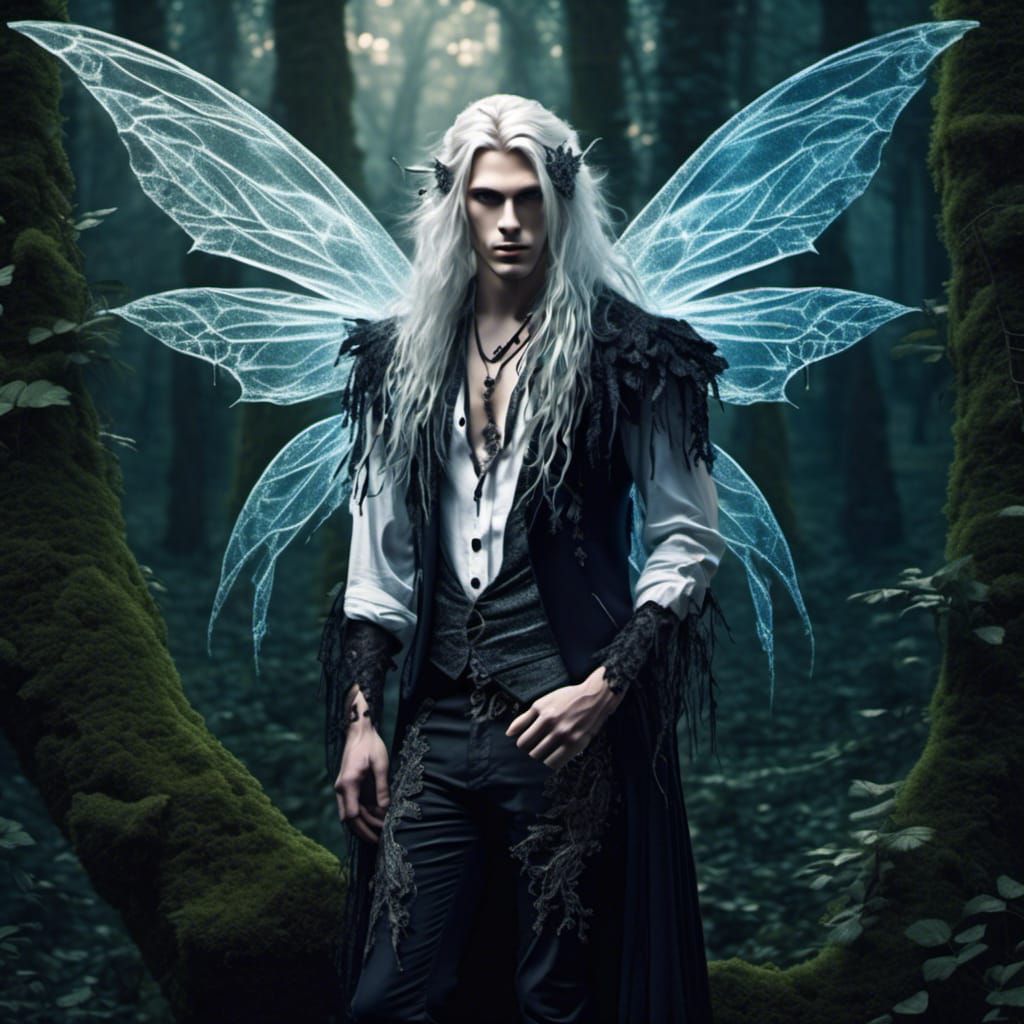 Gothic Fairy in Dark Forest: Hyperreal AI Art