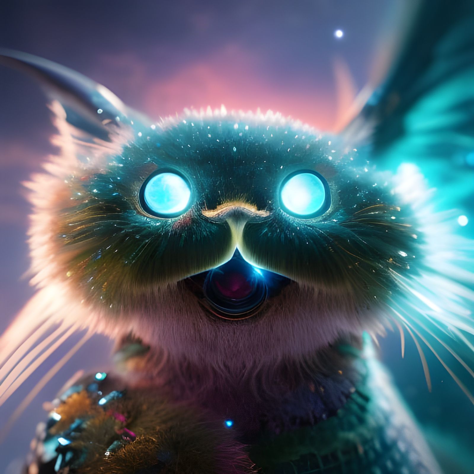 Hyperdetailed Quantum Creature in Macro Photography