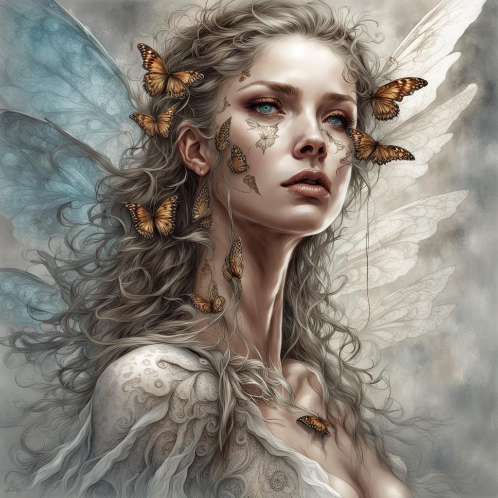 Angel Woman with Butterfly Wings in Digital Art