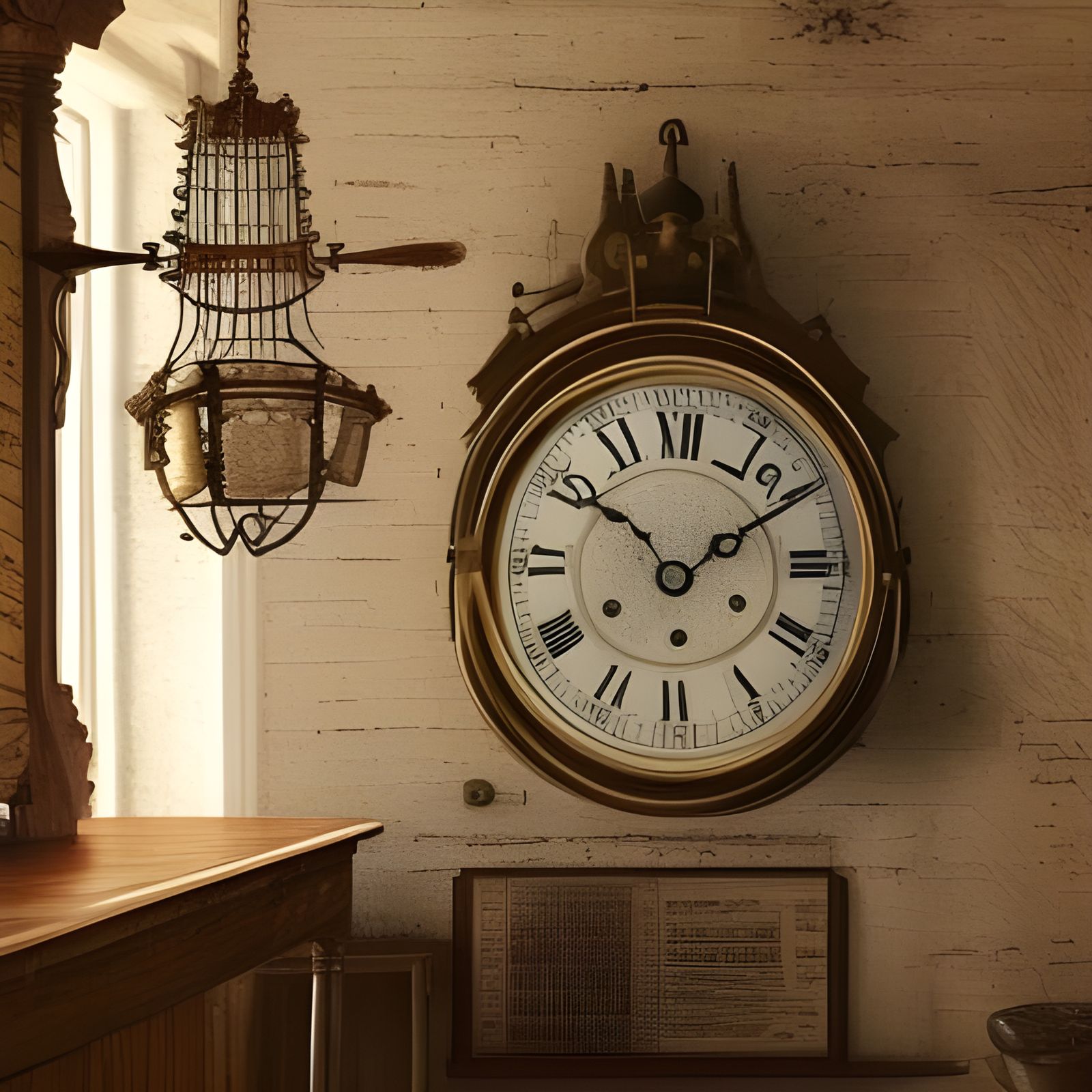 Antique Clocks in Farmhouse: Digital Matte Painting