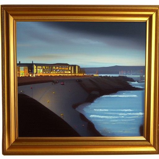 Barry Island Dusk: Oil Painting by Gurney