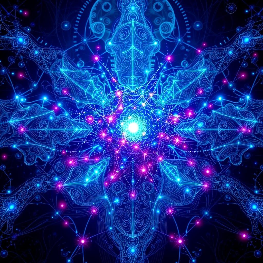 Radiant AI Neural Network in Futuristic Digital Art