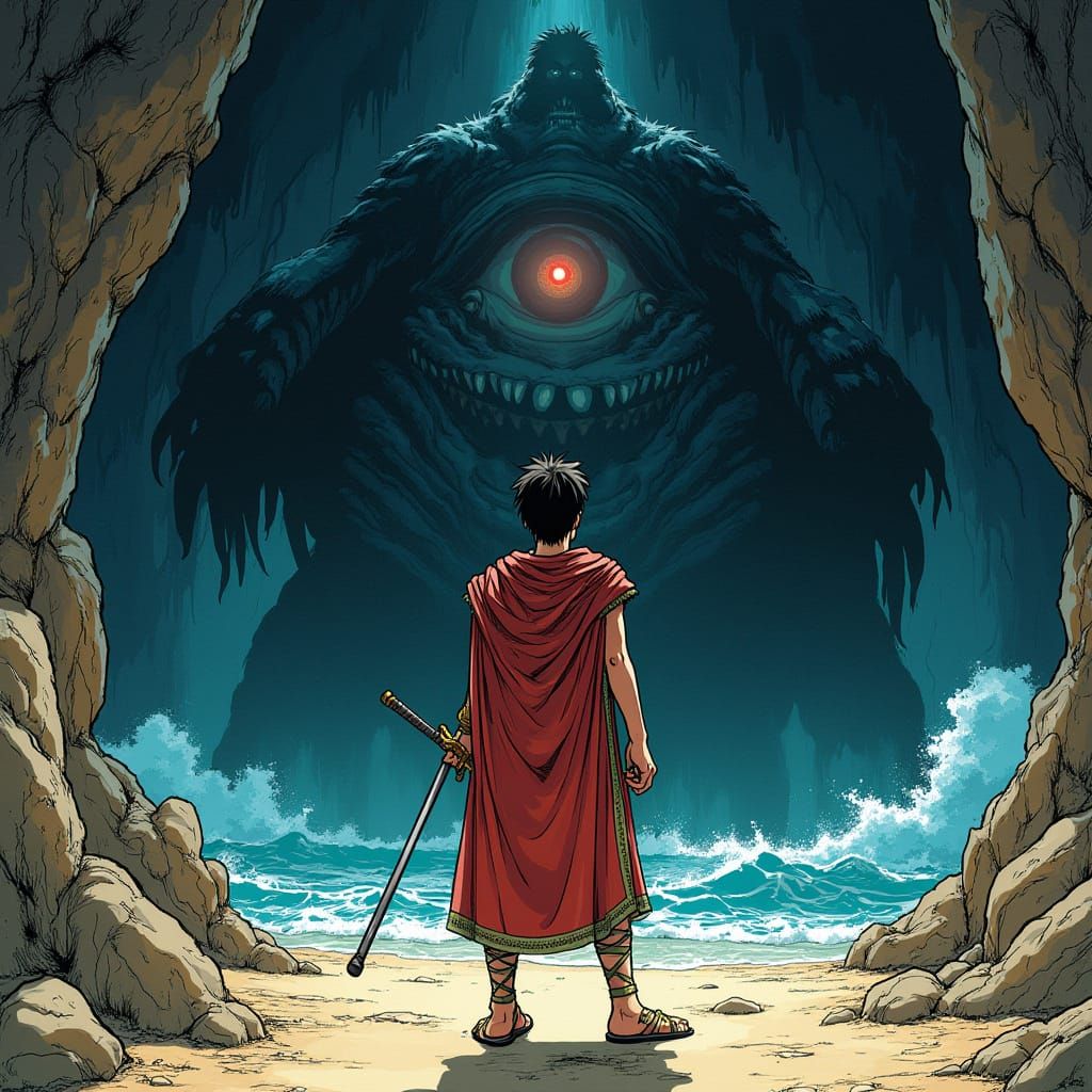 Greek Explorer Discovers Cyclopean Giant in a Dark Cave