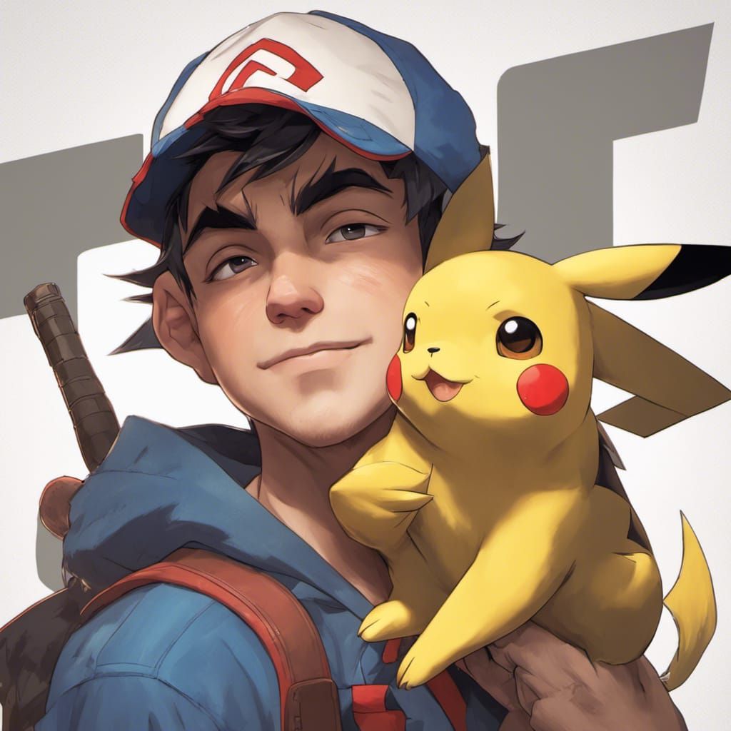 Ash Ketchum and Pikachu: Detailed Portrait
