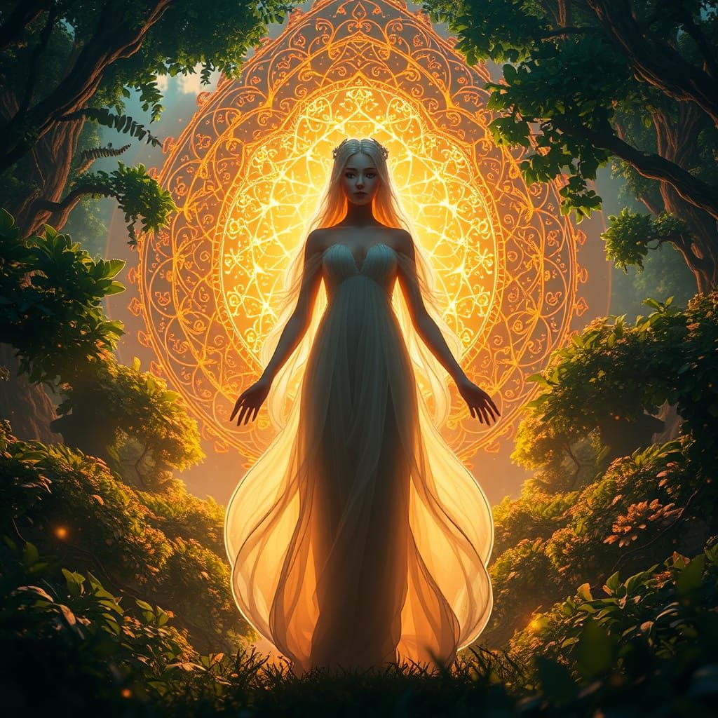 Ethereal Being in Double Exposure Dreamscape