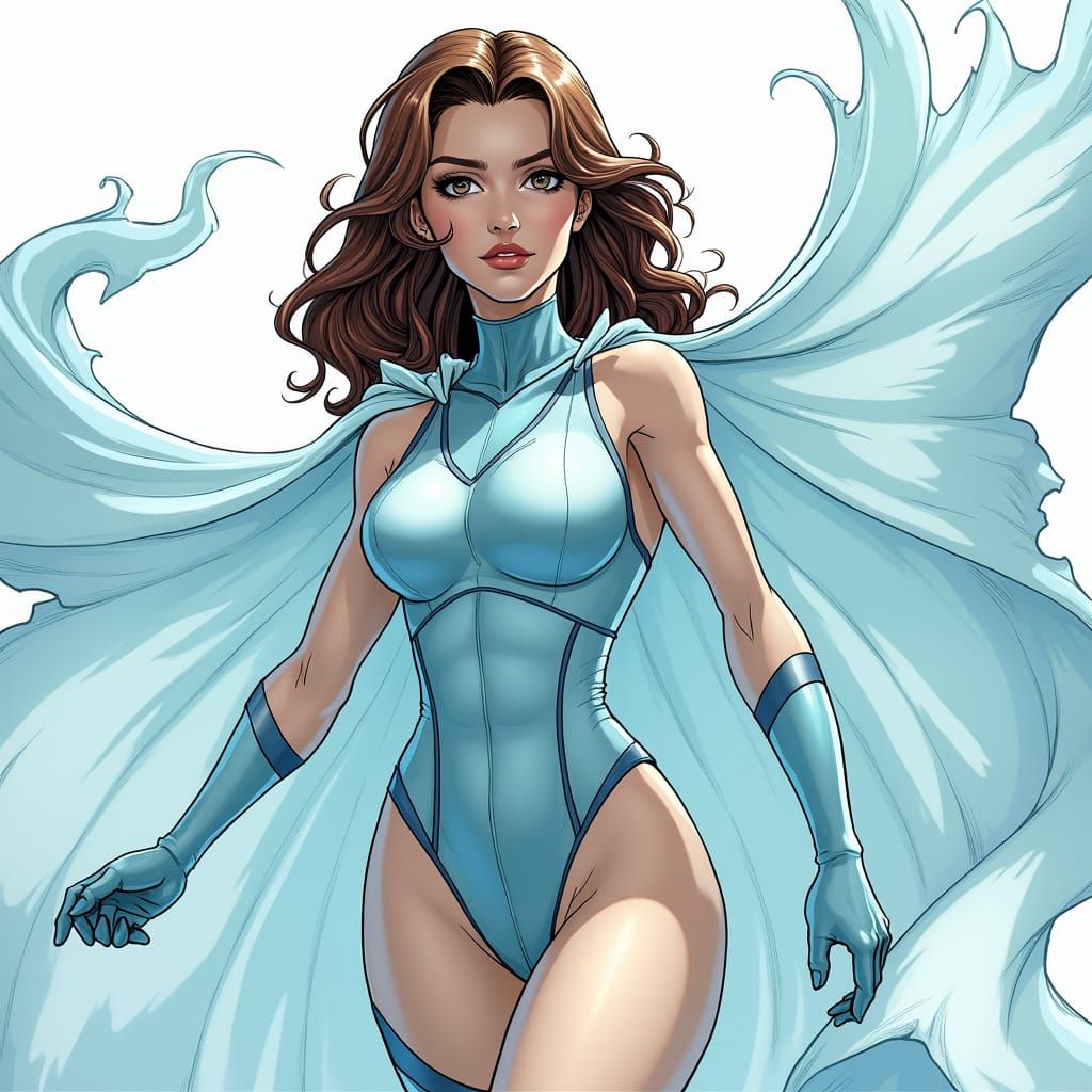 Ethereal Woman in Comic Book Art Style