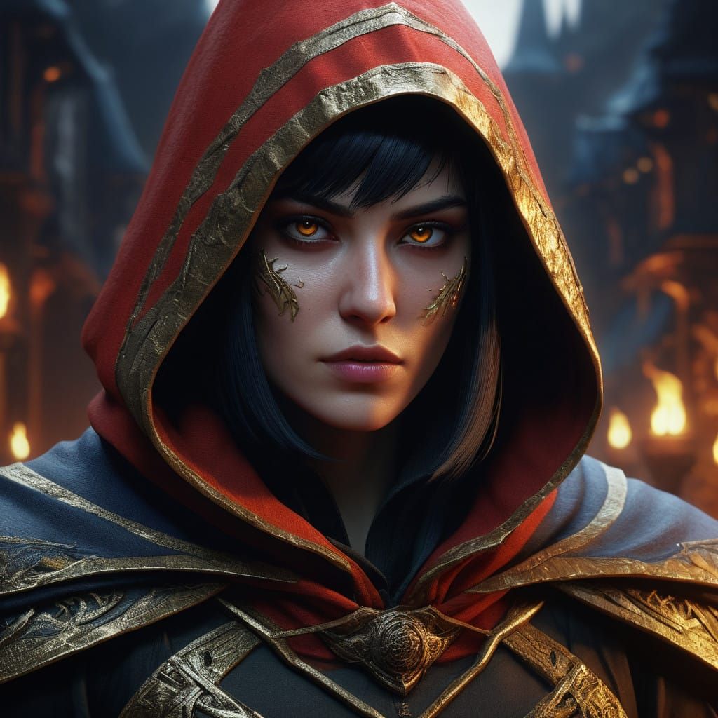 Ethereal Warrior Maiden in Dark Fantasy Twilight