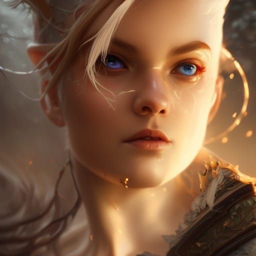 Hill Dwarf Druid Portrait in Art Nouveau Style