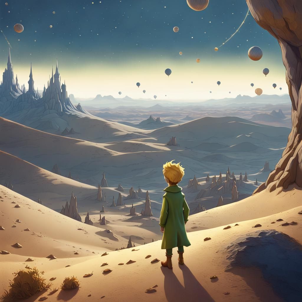 Le Petit Prince in Detailed Matte Painting Style