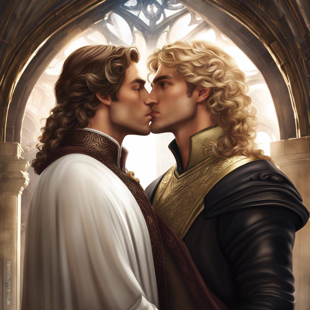 Two prince's kissing