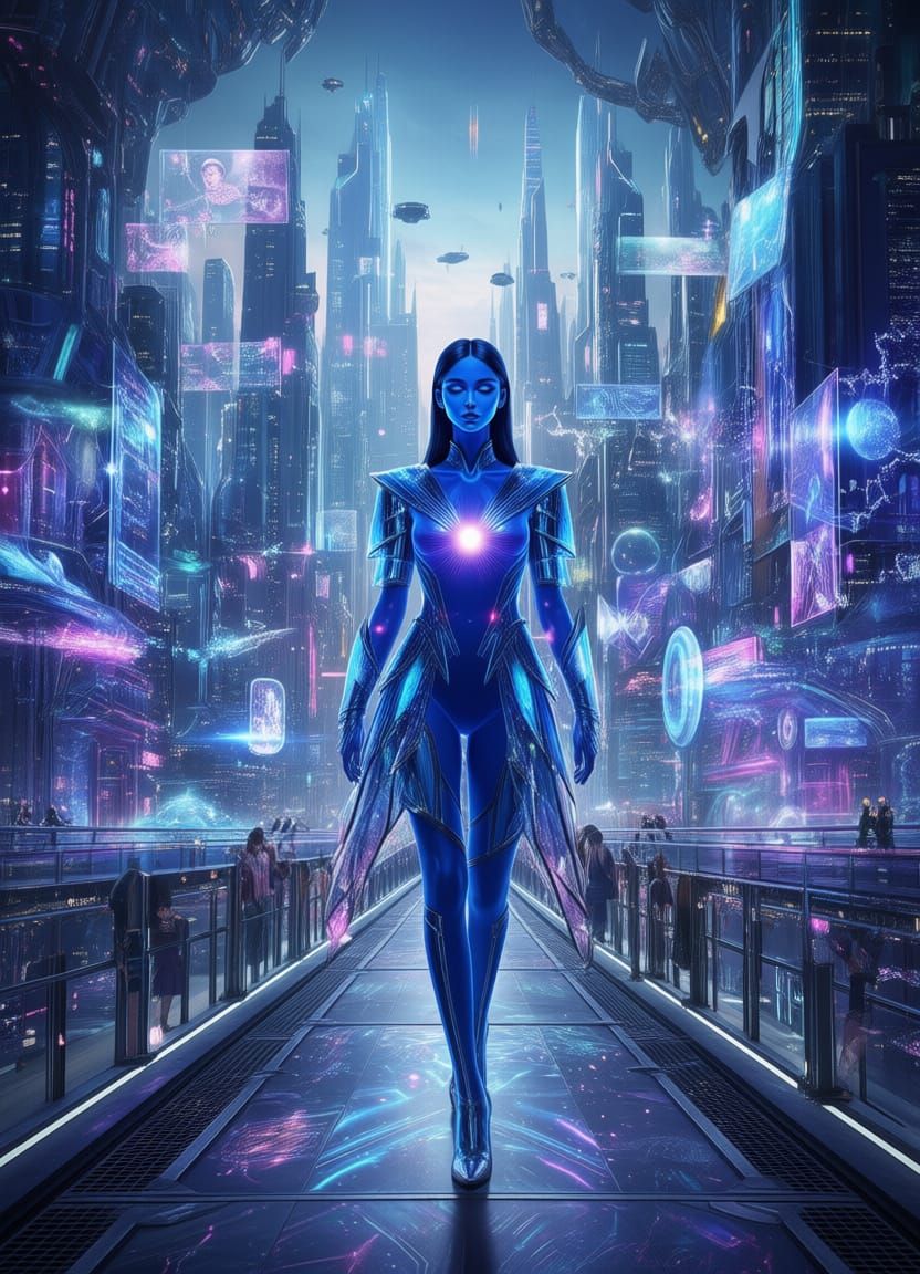 Cosmic Meditation: Translucent Figure in Stellar Glow