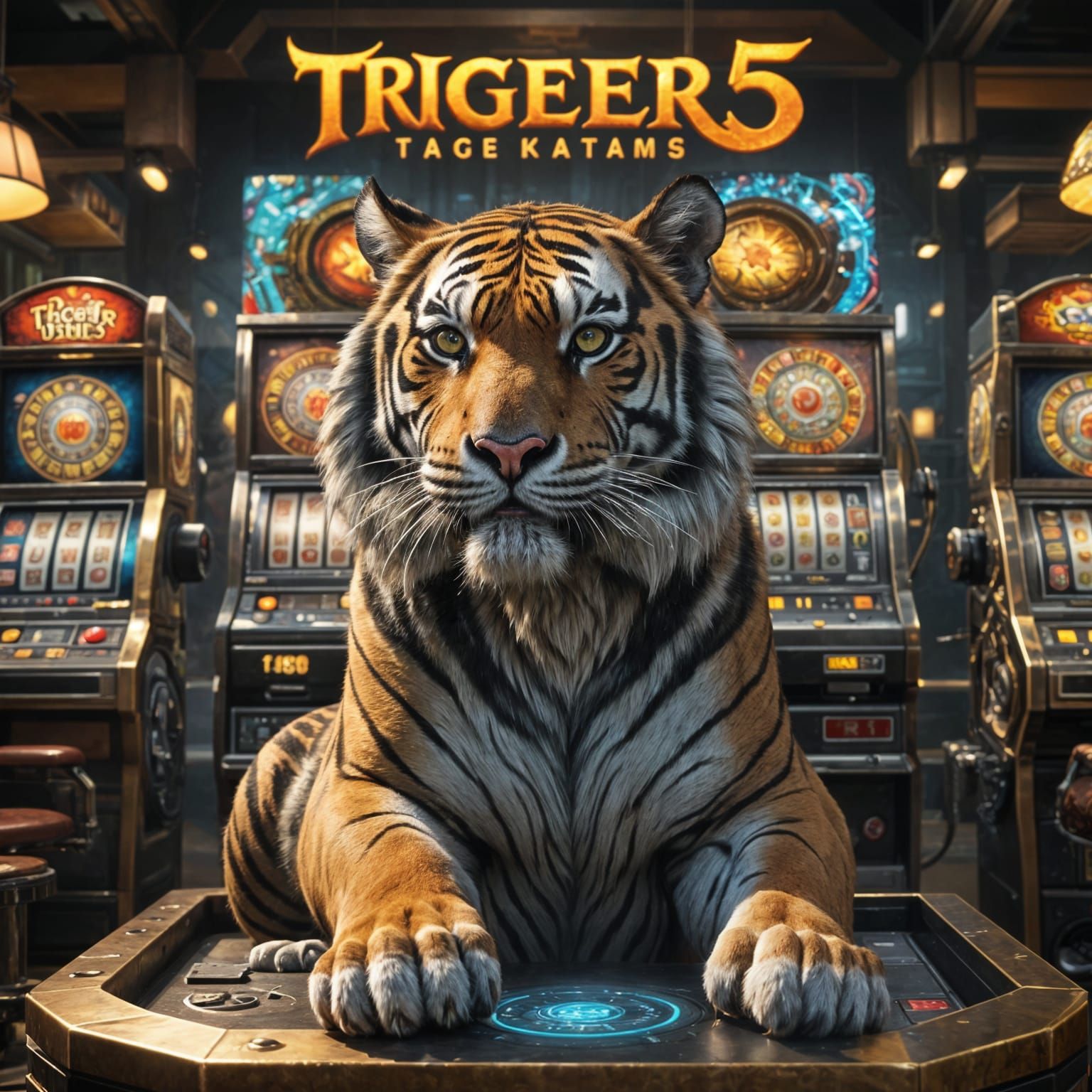 Epic 3D Slot Machine with Intricately Detailed Tigers