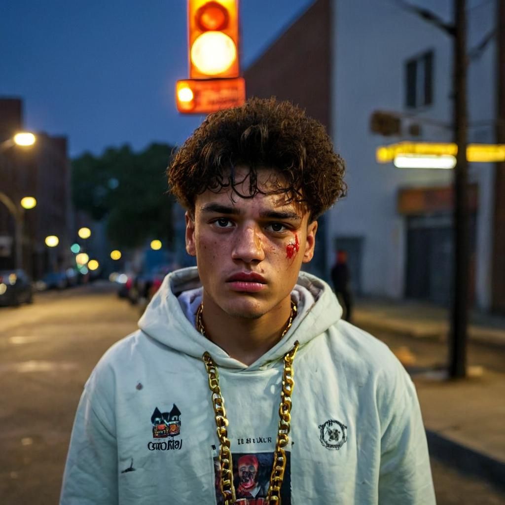 Gritty Portrait of Bronx Gangster with Mic