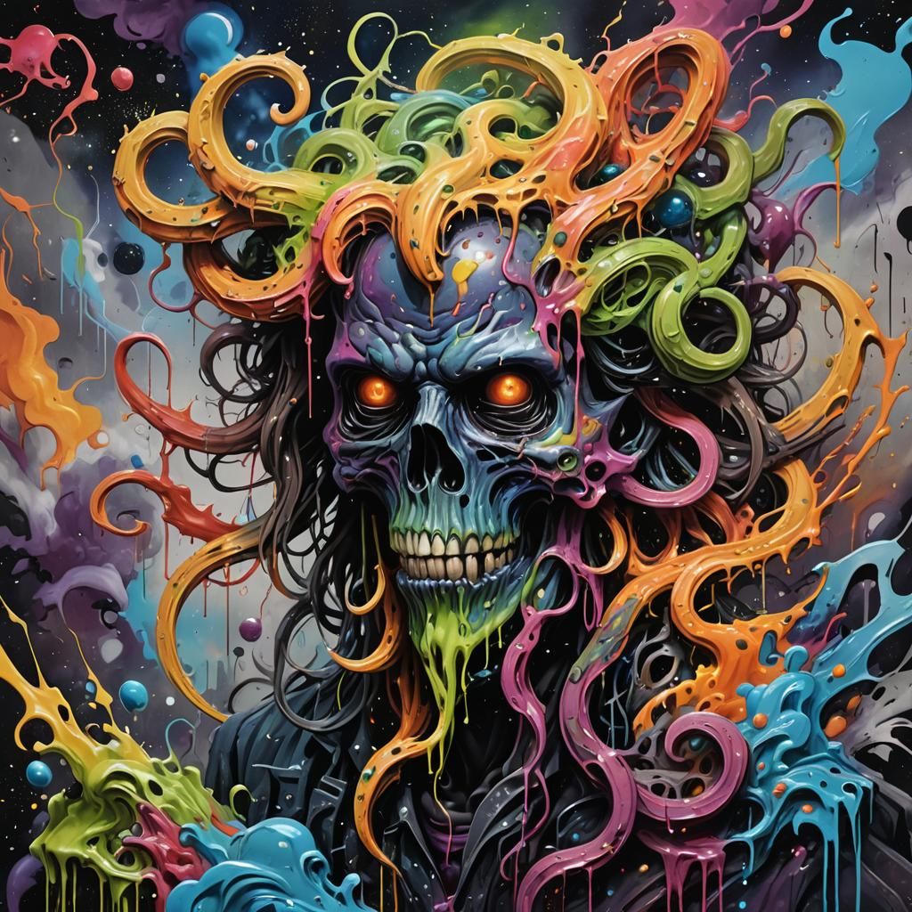 Eldritch God in Dying Universe: Graffiti Art