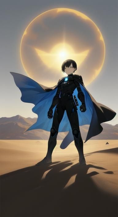 Anime Paul Atreides in Futuristic Stillsuit