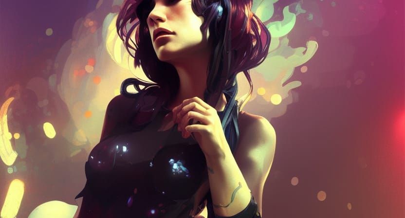 Rock and Roll Portrait by Greg Rutkowski and Alphonse Mucha