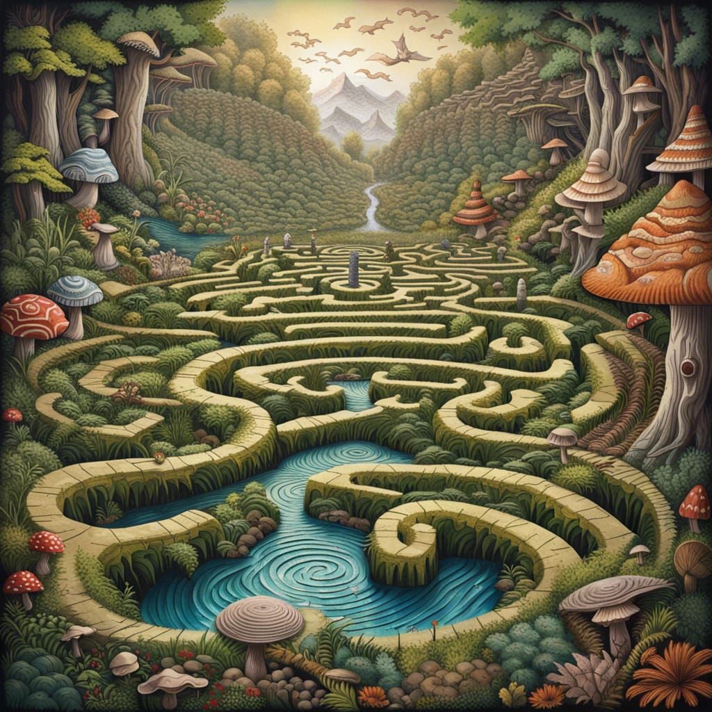 Hyperreal Forest Labyrinth of Nature and Spirit