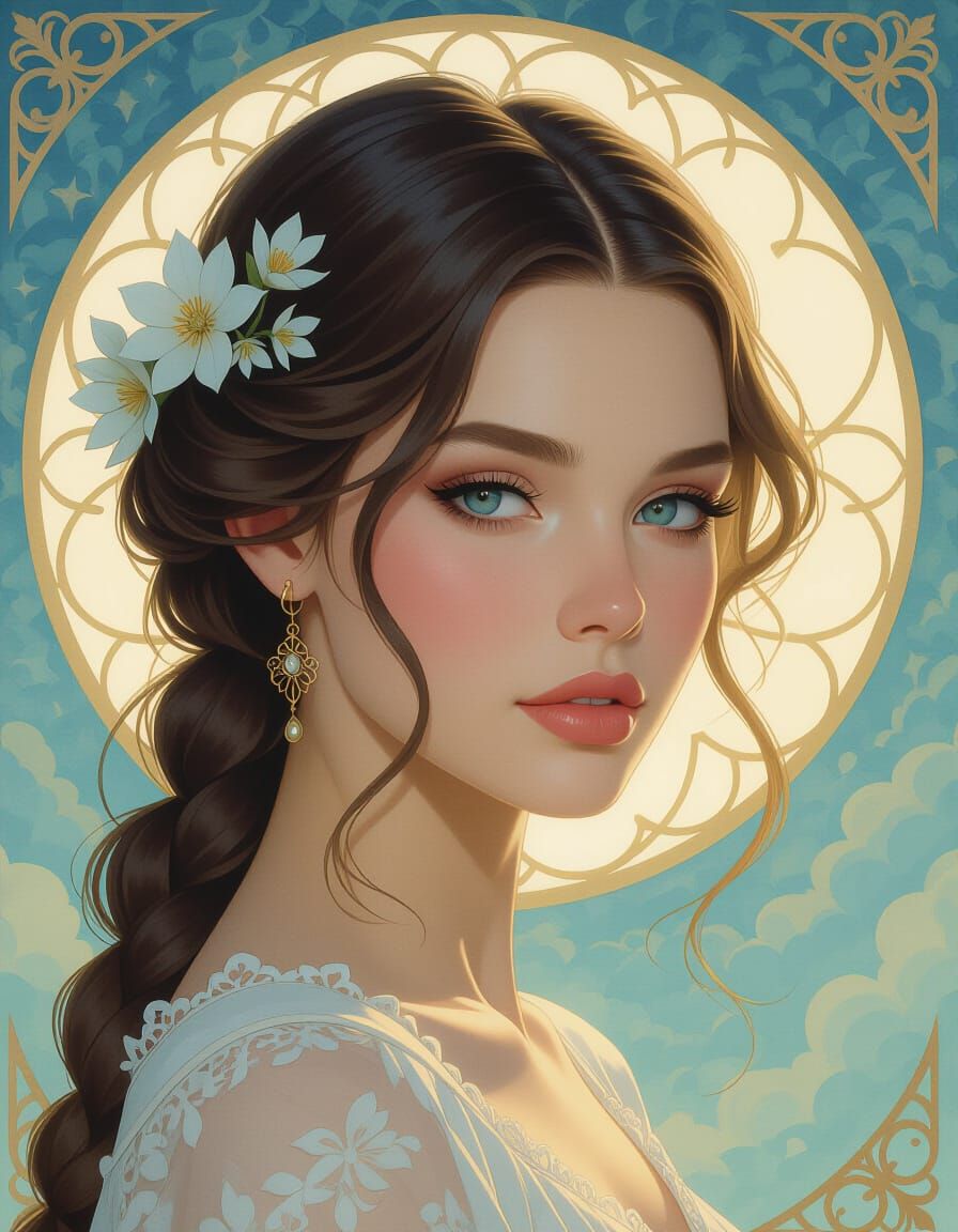 Mysterious Portrait with Dynamic Lighting and Intricate Deta...