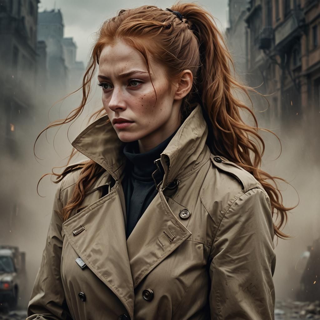 Hyperrealistic Portrait of a Ginger-Haired Russian Assassin
