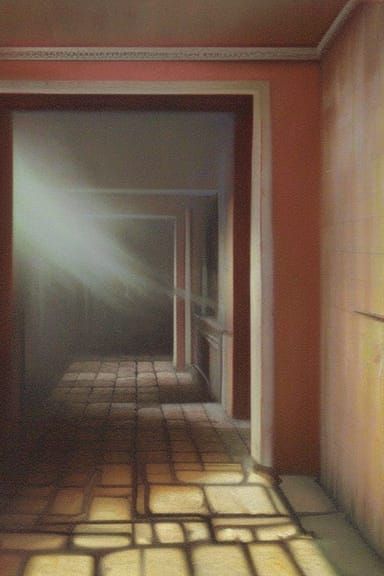 Spooky Abandoned Siamese Hospital in Oil Painting Style