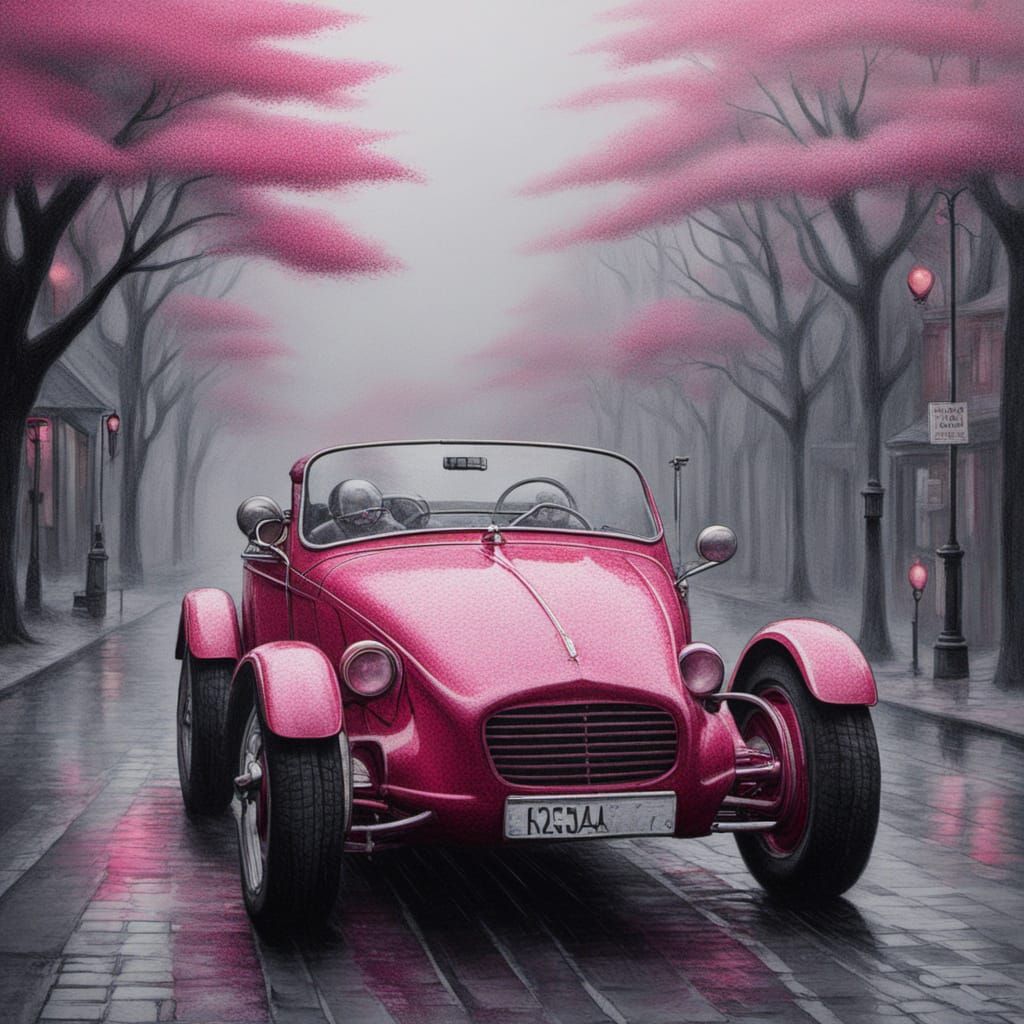 Abstract Surrealism Painting in Cel-Shaded Pointillism