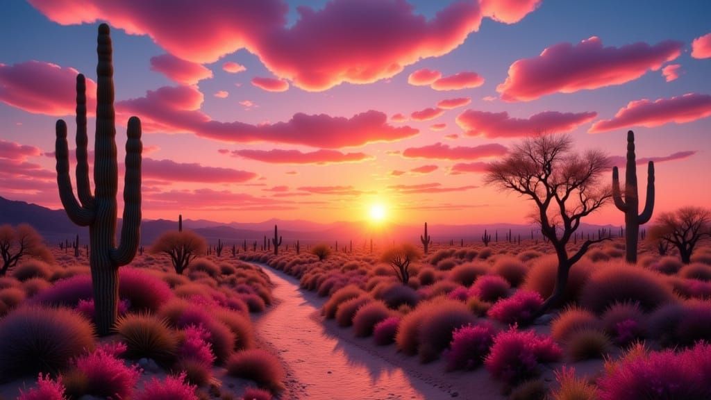 Arizona Desert Sunset Landscape