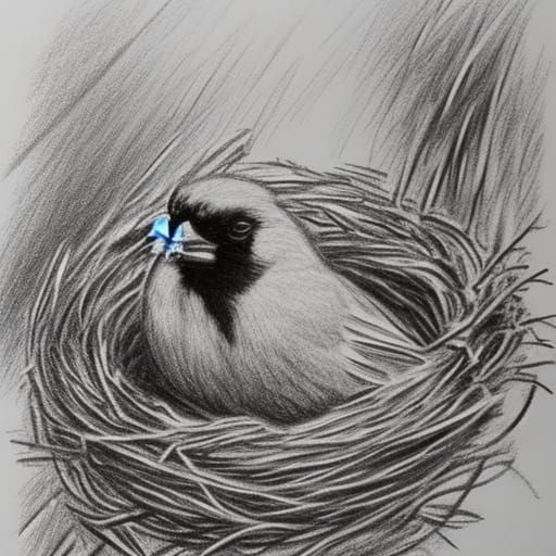 Cardinal in its nest!