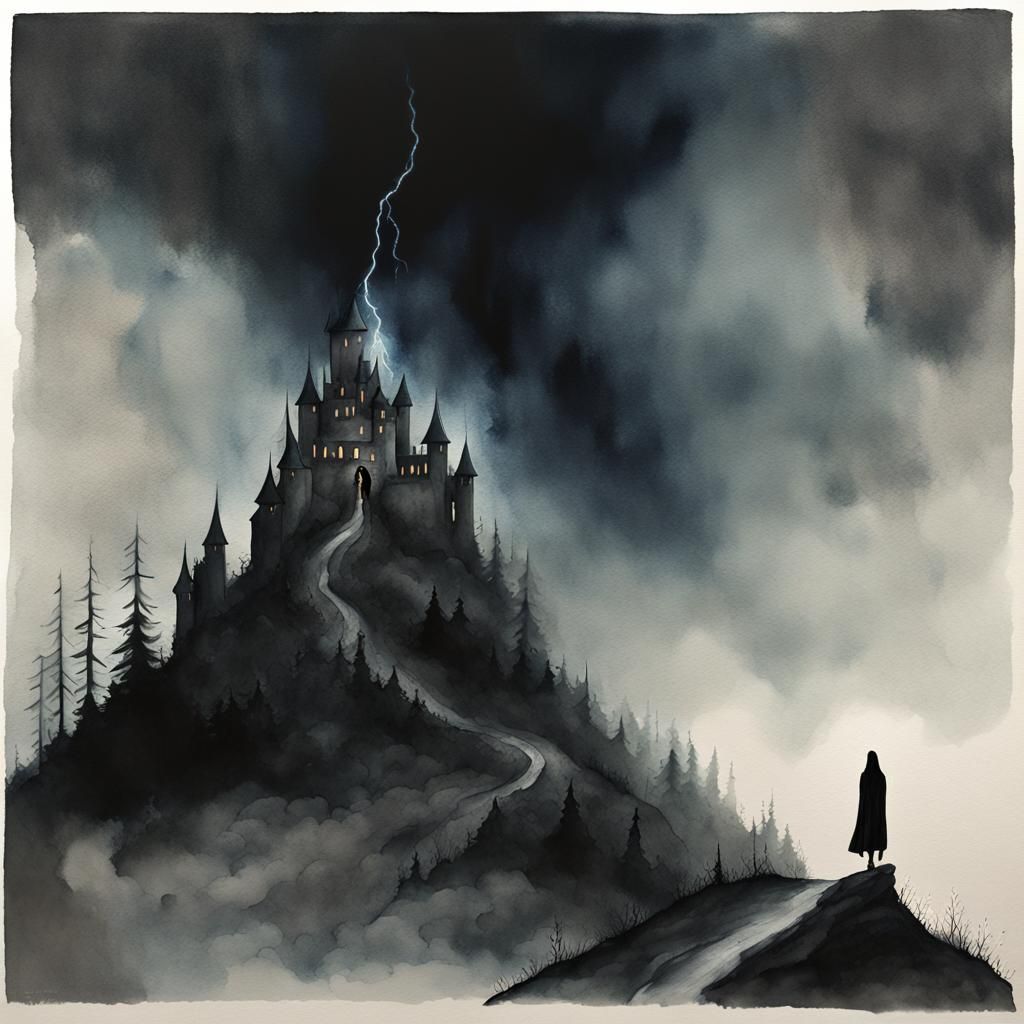 Apocalyptic Storm Over Forest: Mystical Digital Painting