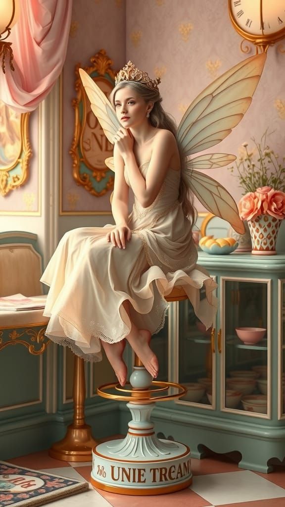 Enchanting Fairy in Art Nouveau Style