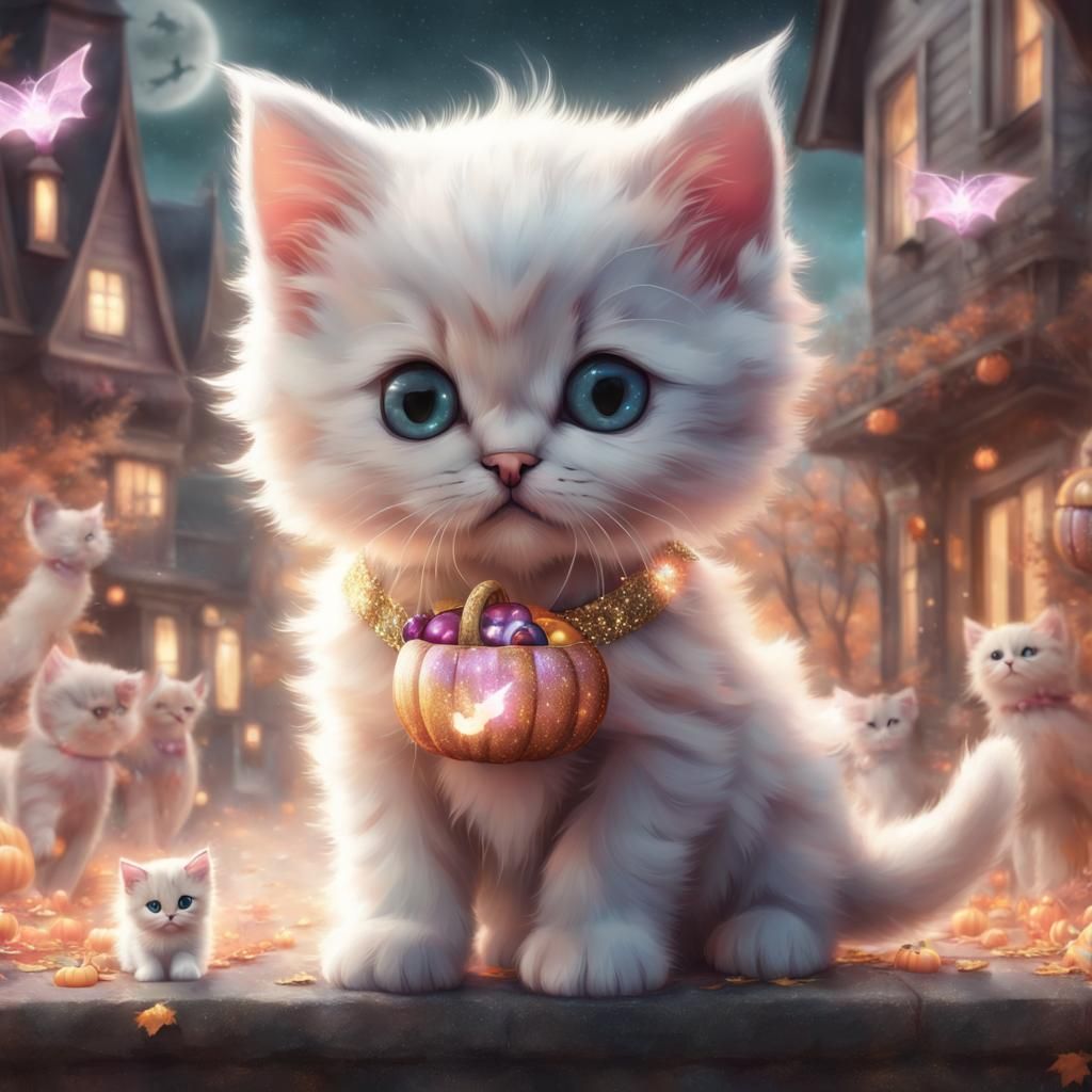 Sparkle Princess Kitten Trick-or-Treating: Anime Style