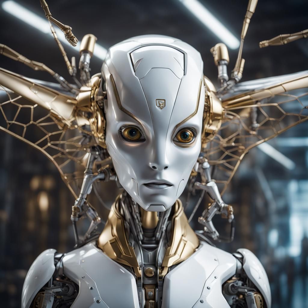 Hybrid Mosquito-Robot in Gritty Sci-Fi Style