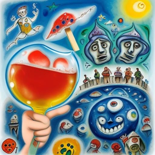 Amoeba's Sunny Day Out: Naive Art Adventure