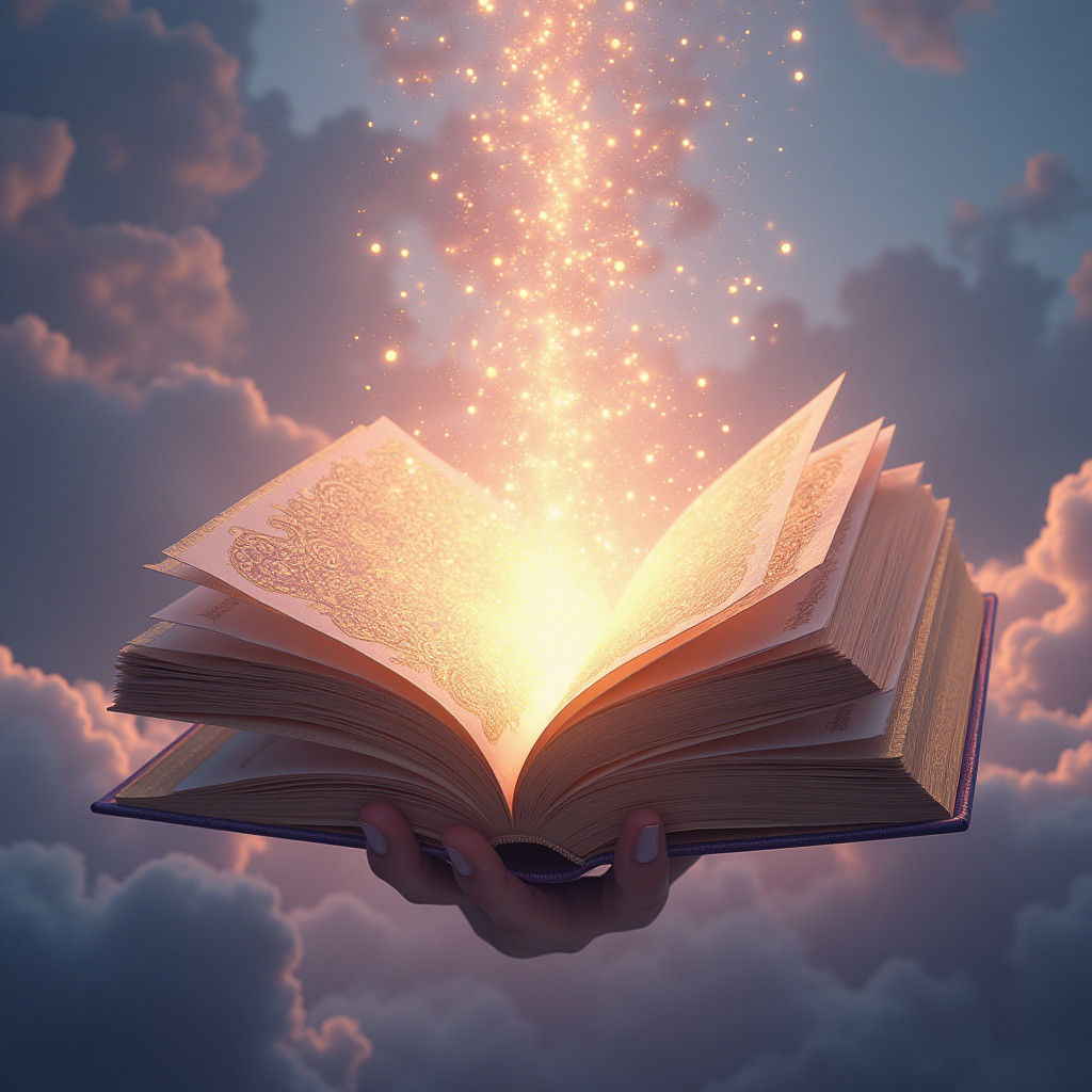 Majestic Glowing Book in Ethereal Fantasy Art