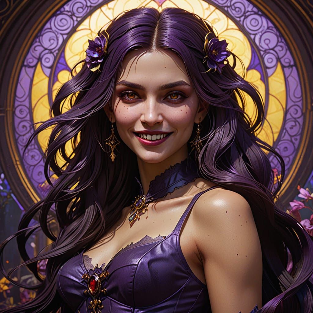 Gothic Vampire Goddess in a Dark, Antique World