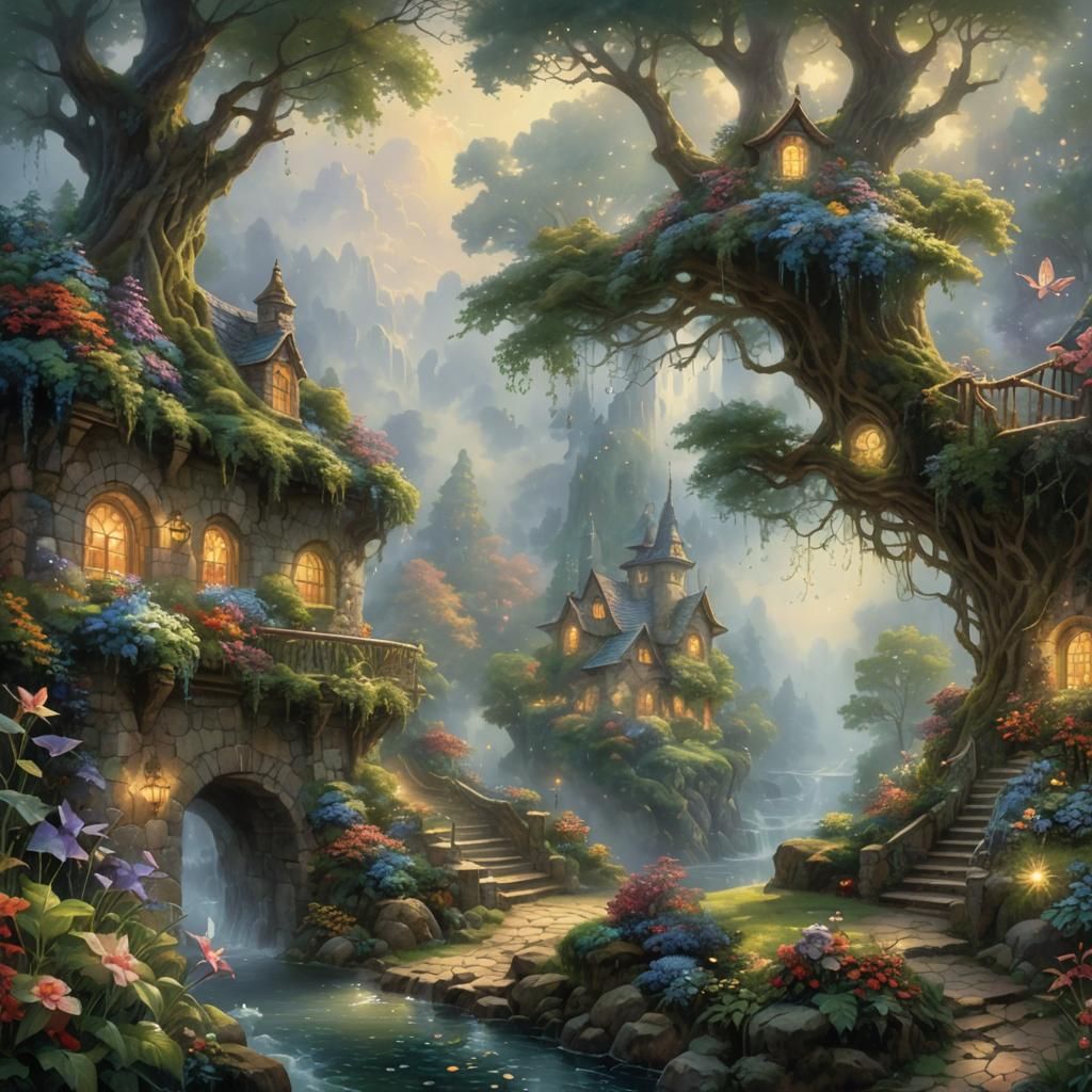 Ethereal Nature Fairy in a Mystical Landscape