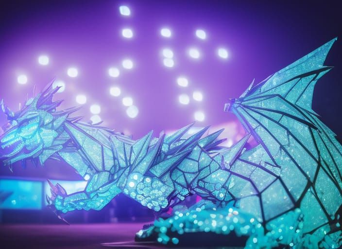 Diamond Dragon in Crystal Cave: Cyberpunk Style